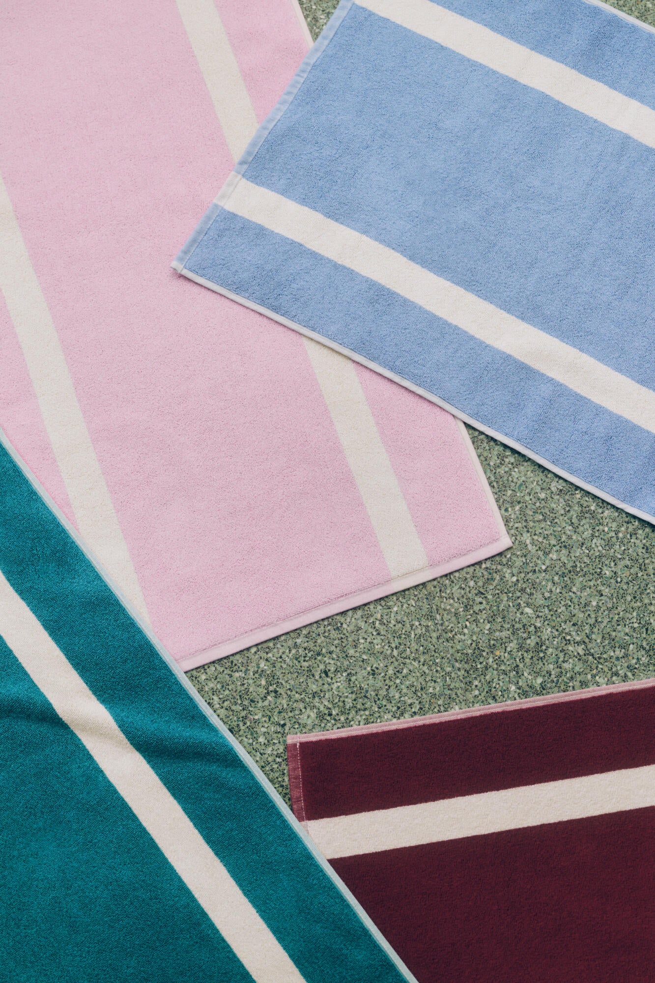 Stripe bademåtte, 50x80 cm - Cool pink